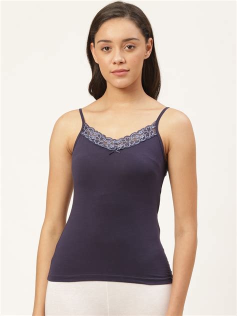navy blue lace camisole.